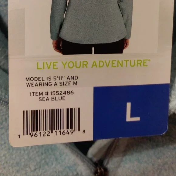 Eddie Bauer Womens Mock Neck Fleece Quarter Zip Pullover--Sea Blue - Picture 8 of 8